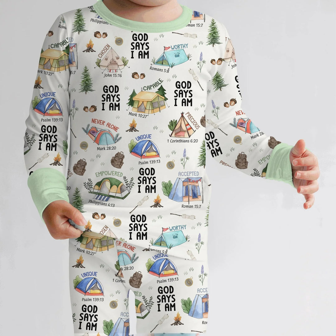 Zweiteiliges Langarm-Pyjama-Set mit Sommerfrüchten