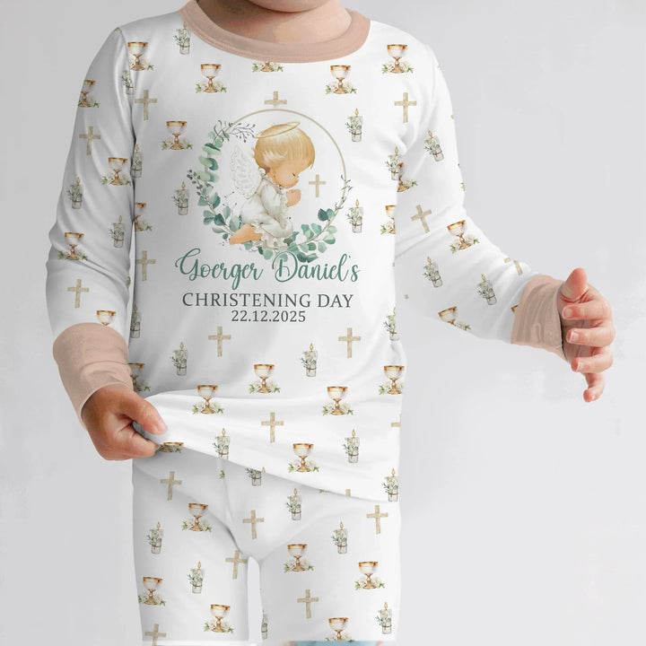 Zweiteiliges Langarm-Pyjama-Set mit Sommerfrüchten