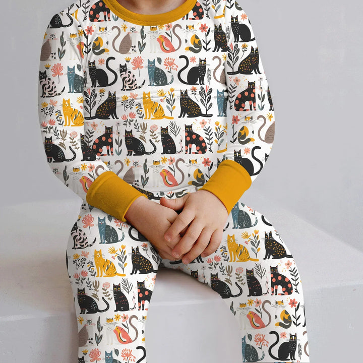 Zweiteiliges Langarm-Pyjama-Set mit Sommerfrüchten