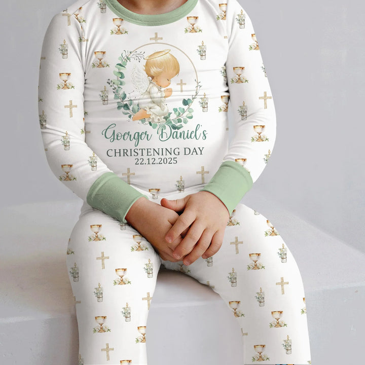 Zweiteiliges Langarm-Pyjama-Set mit Sommerfrüchten