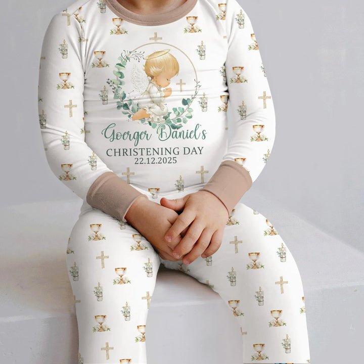 Zweiteiliges Langarm-Pyjama-Set mit Sommerfrüchten