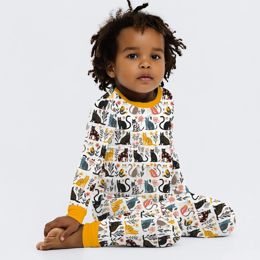 Zweiteiliges Langarm-Pyjama-Set mit Sommerfrüchten