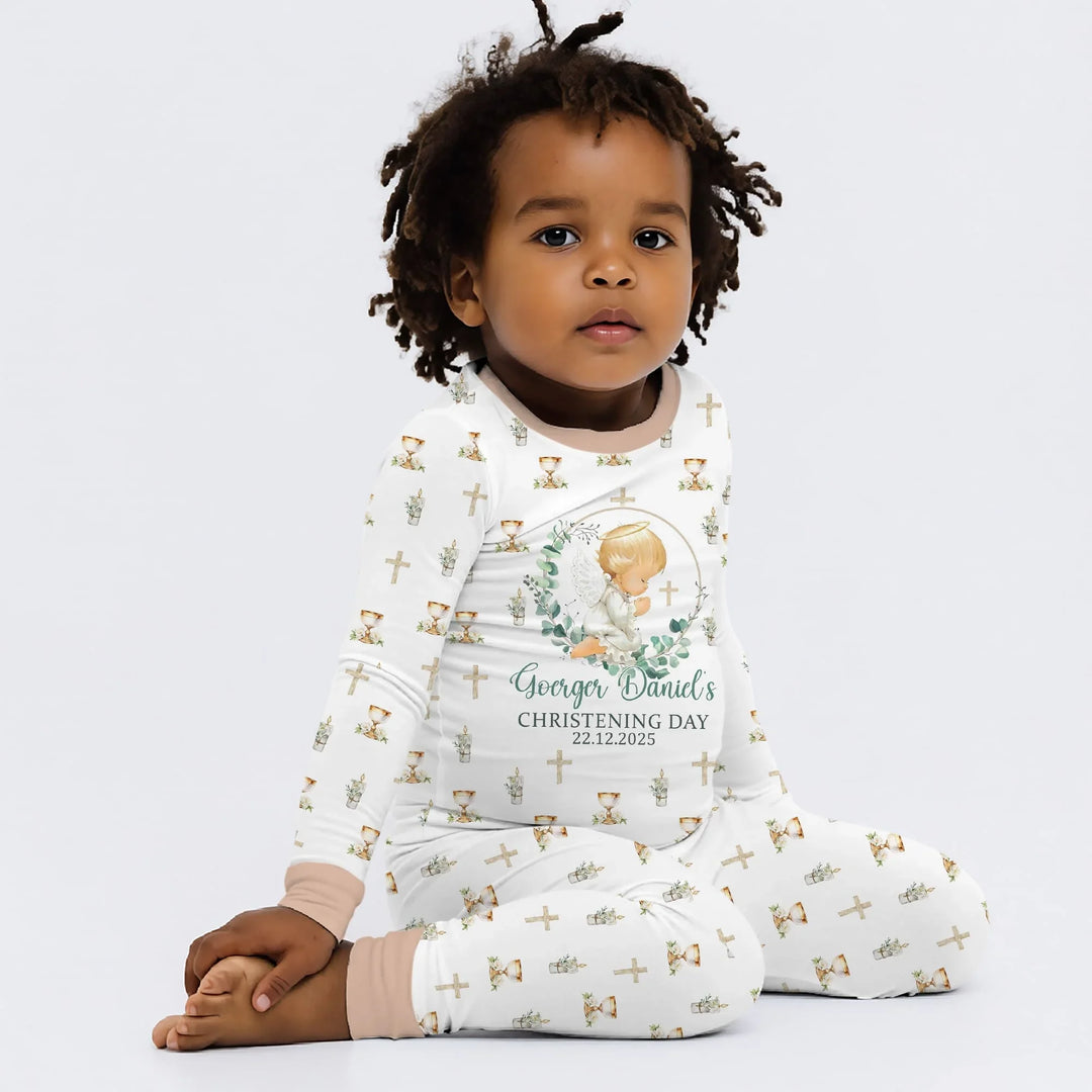 Zweiteiliges Langarm-Pyjama-Set mit Sommerfrüchten
