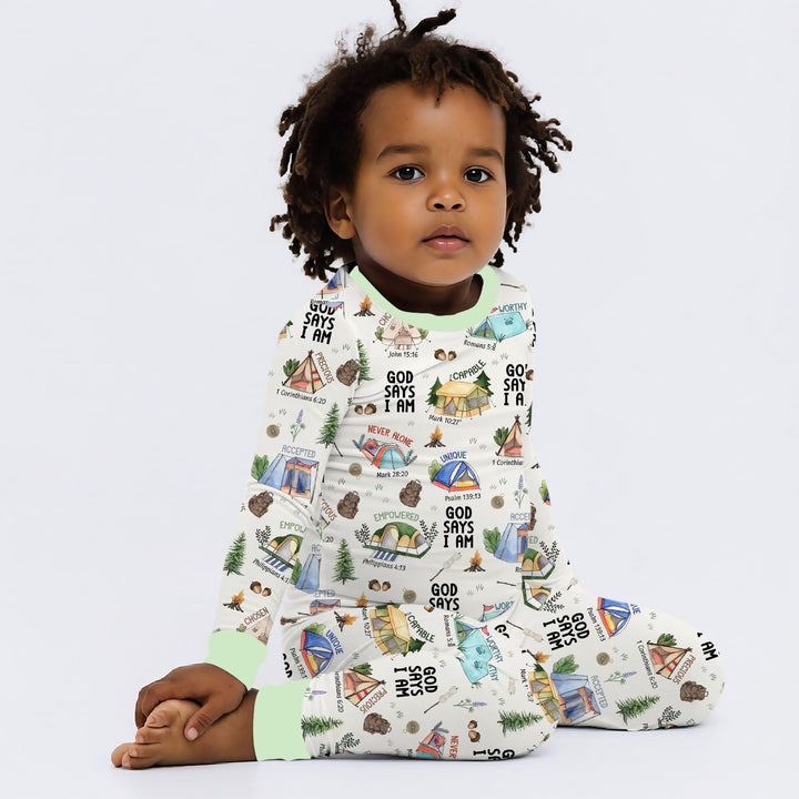 Zweiteiliges Langarm-Pyjama-Set mit Sommerfrüchten