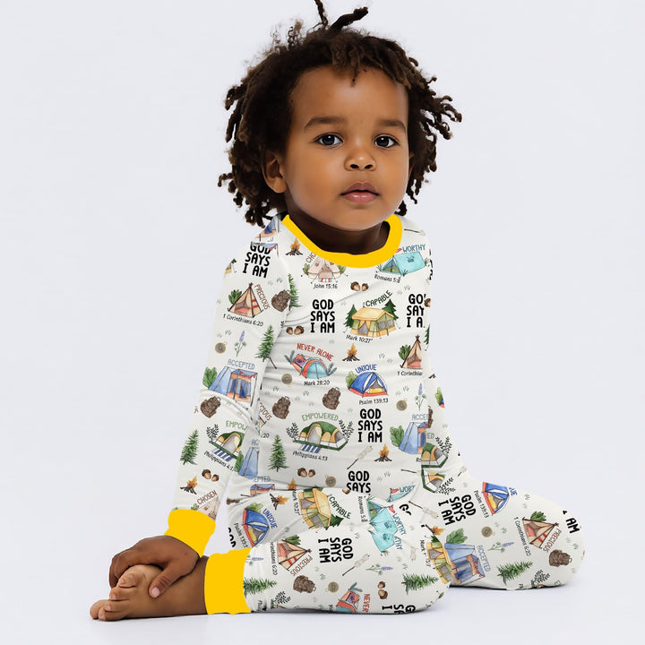 Zweiteiliges Langarm-Pyjama-Set mit Sommerfrüchten