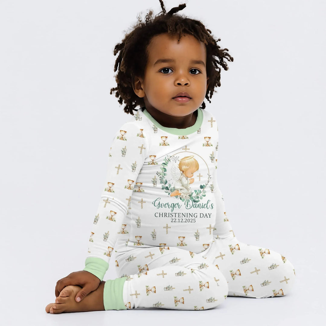 Zweiteiliges Langarm-Pyjama-Set mit Sommerfrüchten