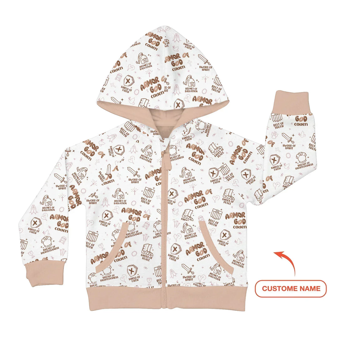 Gottesrüstung Custom Name Bambus-Kapuzenjacke mit Reißverschluss