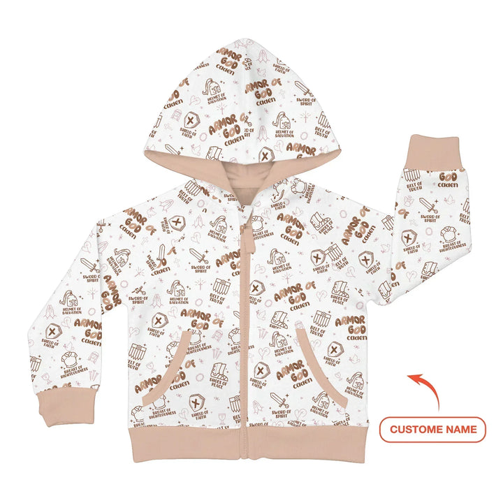 Gottesrüstung Custom Name Bambus-Kapuzenjacke mit Reißverschluss