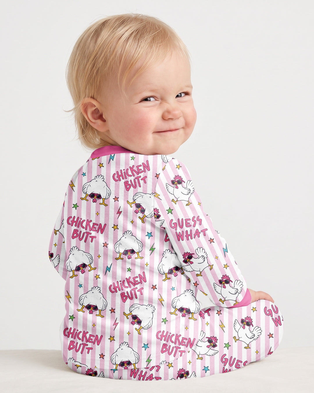 Guess What? Chicken Butt! Bamboo Two Piece Long Sleeve Pajama Set
