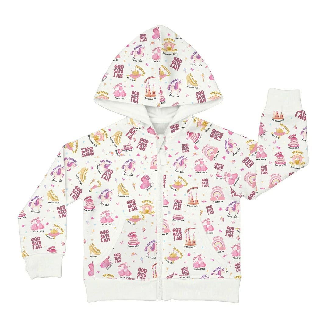 God Says I Am Girl Bamboo Zip Hoodie