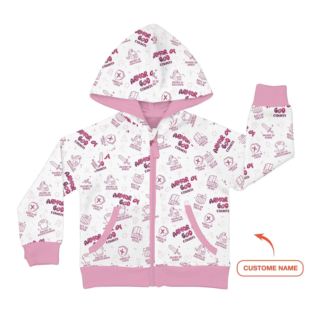 Gottesrüstung Custom Name Bambus-Kapuzenjacke mit Reißverschluss