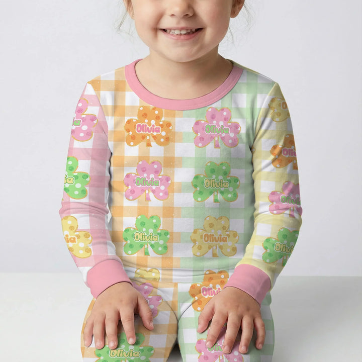 Zweiteiliges Langarm-Pyjama-Set mit Sommerfrüchten