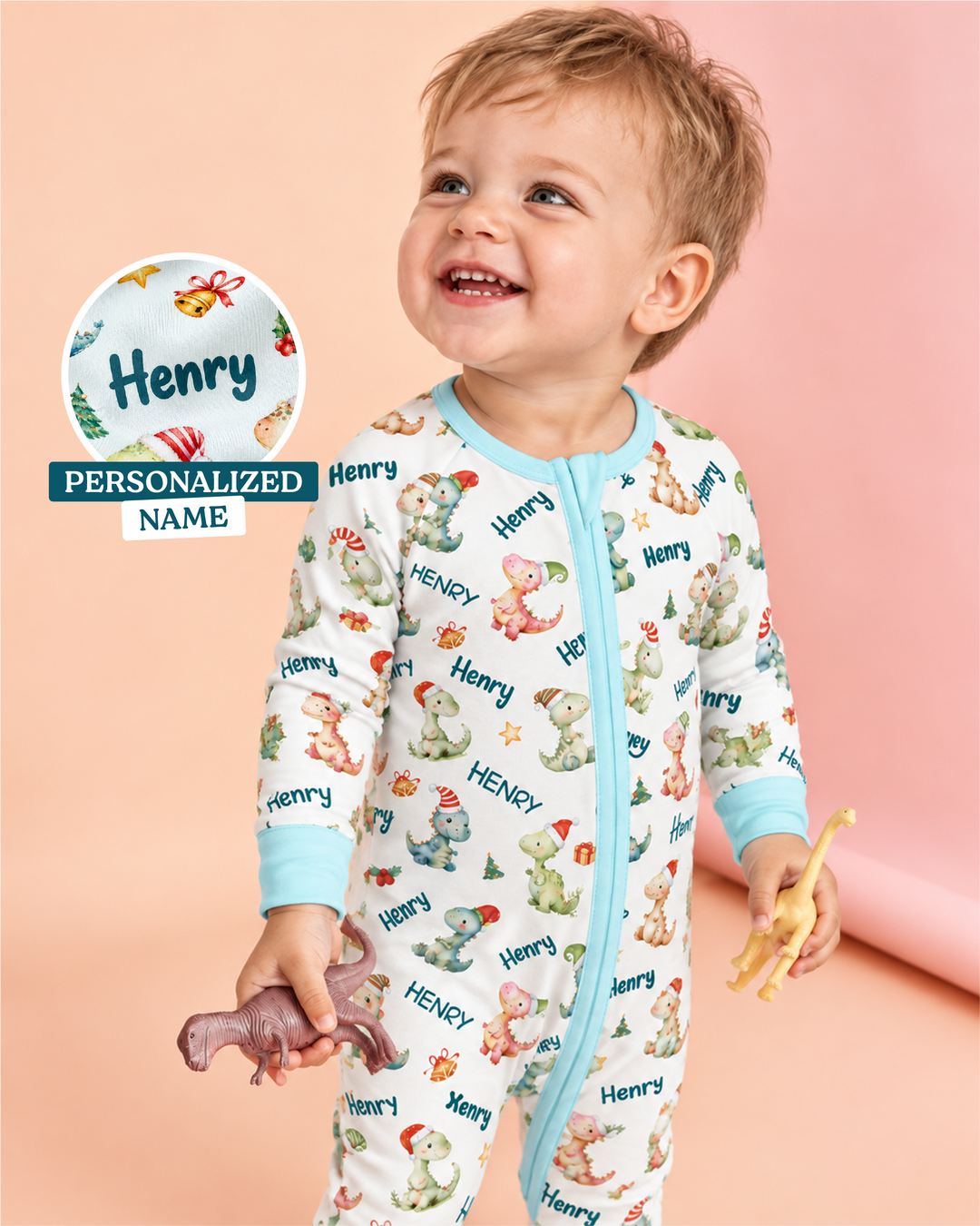 Dinosaur Custom Name Bamboo Convertible Zippy