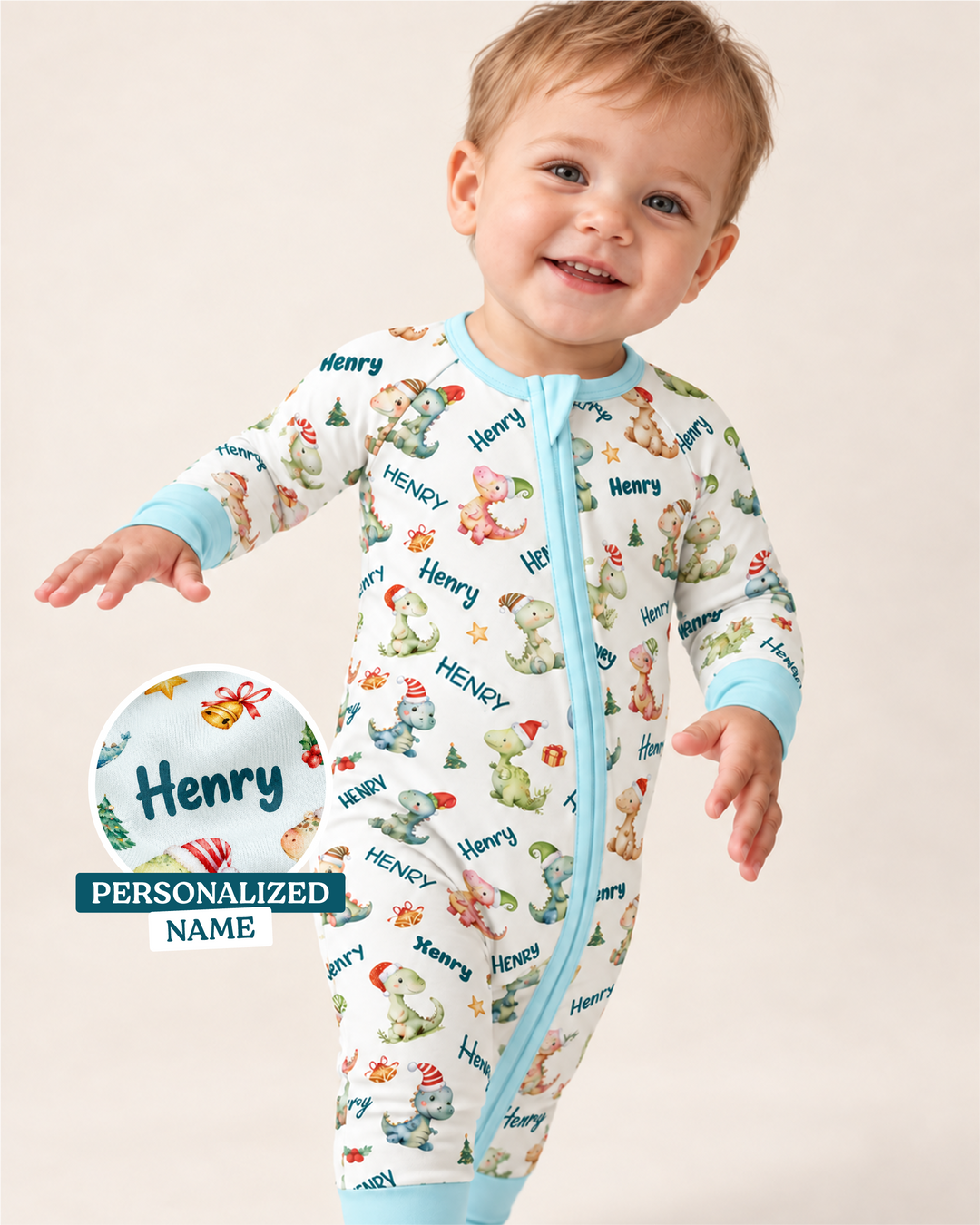 Dinosaur Custom Name Bamboo Convertible Zippy