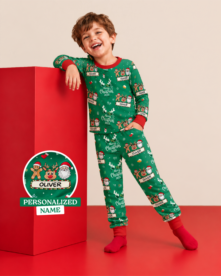 Zweiteiliges Langarm-Pyjama-Set mit Sommerfrüchten