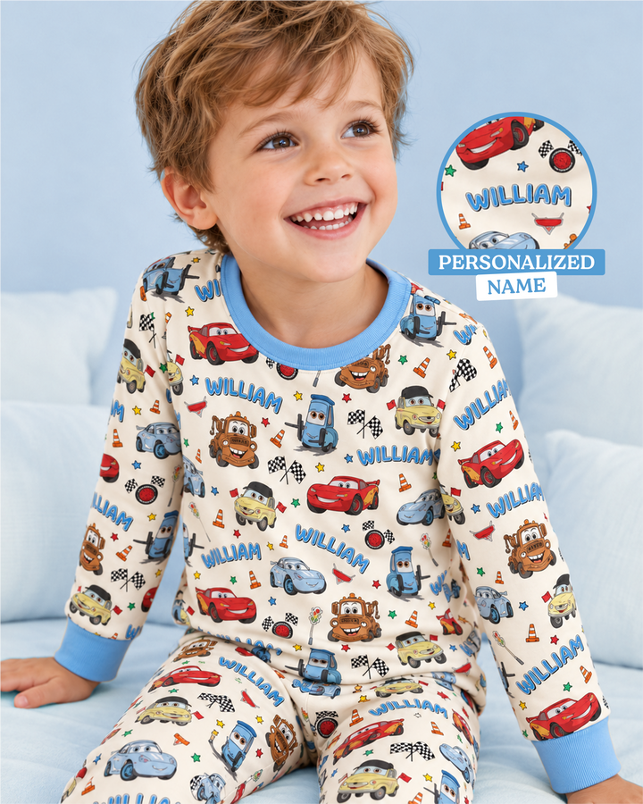 Car Movie Bamboo Two Piece Long Sleeve Pajama Set