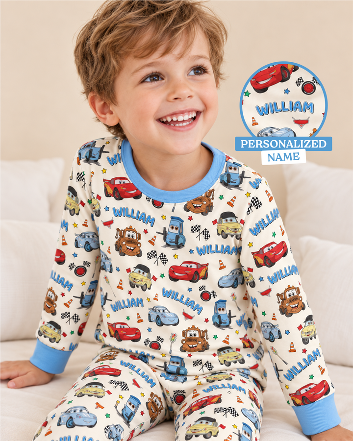Car Movie Bamboo Two Piece Long Sleeve Pajama Set