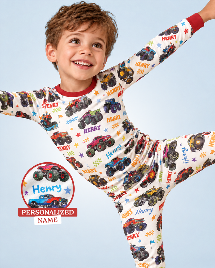 Zweiteiliges Langarm-Pyjama-Set mit Sommerfrüchten