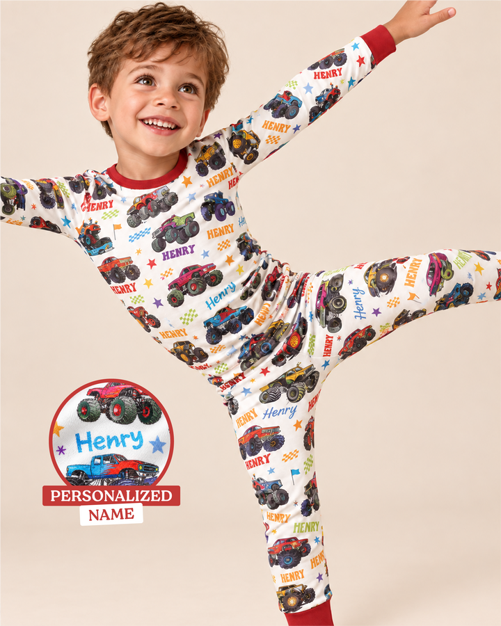 Zweiteiliges Langarm-Pyjama-Set mit Sommerfrüchten