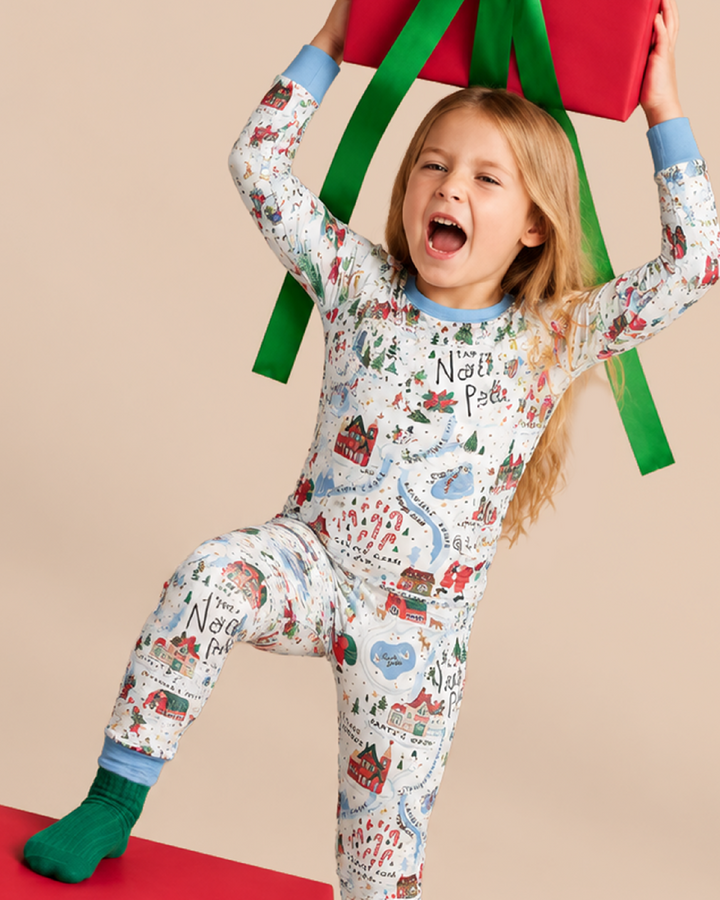 Zweiteiliges Langarm-Pyjama-Set mit Sommerfrüchten