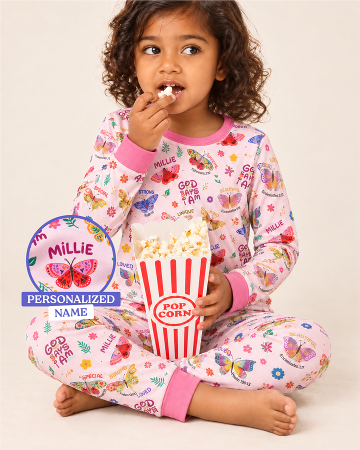 Zweiteiliges Langarm-Pyjama-Set mit Sommerfrüchten