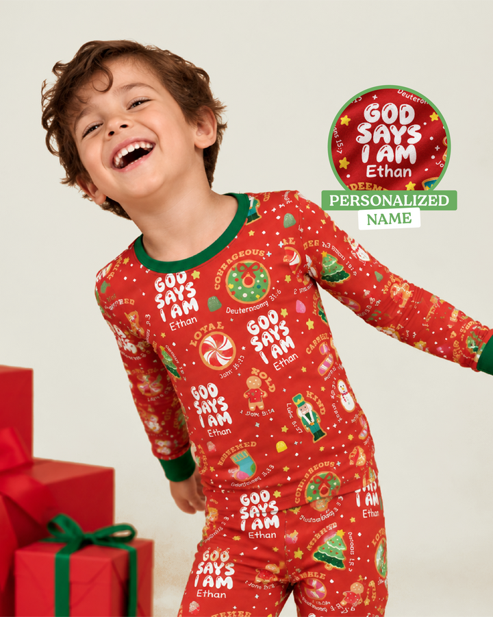 Zweiteiliges Langarm-Pyjama-Set mit Sommerfrüchten