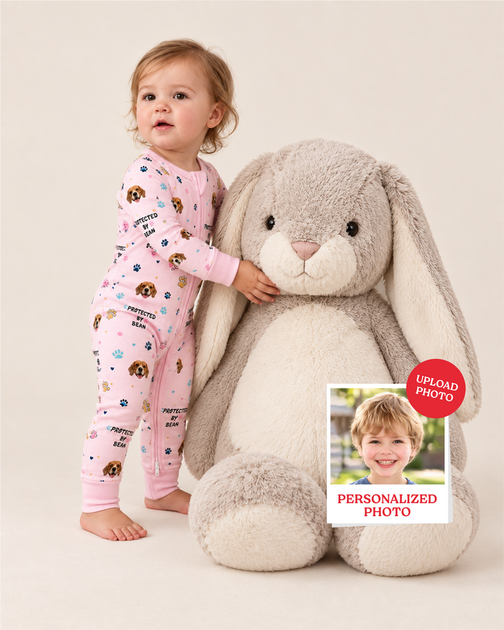 Gerippte Babykleidung mit individuellem Foto - Weich &amp; Skizzenhaft