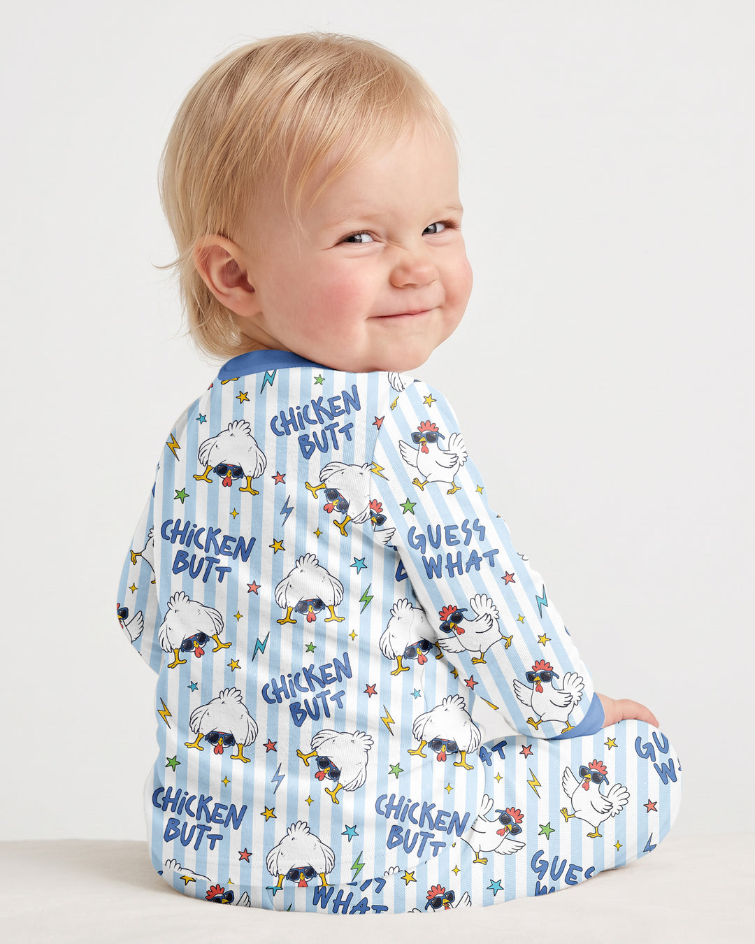 Guess What? Chicken Butt! Bamboo Two Piece Long Sleeve Pajama Set