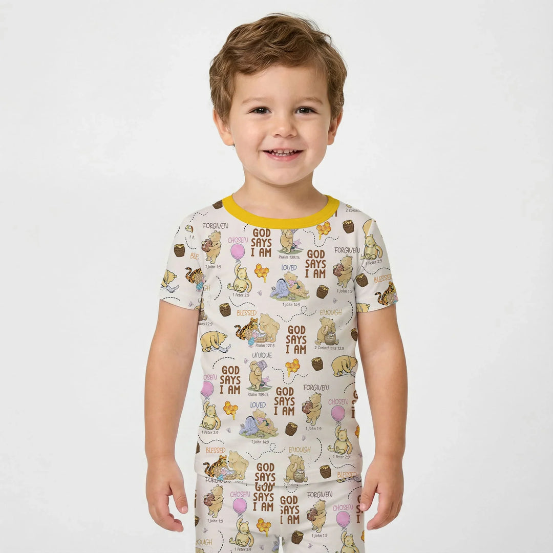Zweiteiliges, kurzärmliges Pyjama-Set mit Marienkäfern