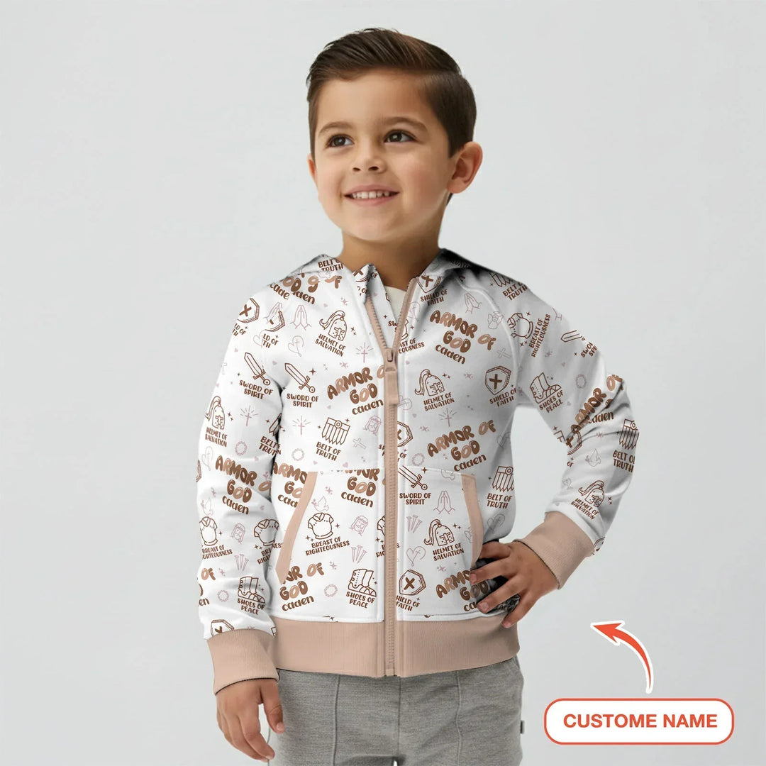 Gottesrüstung Custom Name Bambus-Kapuzenjacke mit Reißverschluss