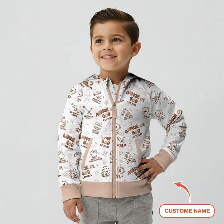 Gottesrüstung Custom Name Bambus-Kapuzenjacke mit Reißverschluss