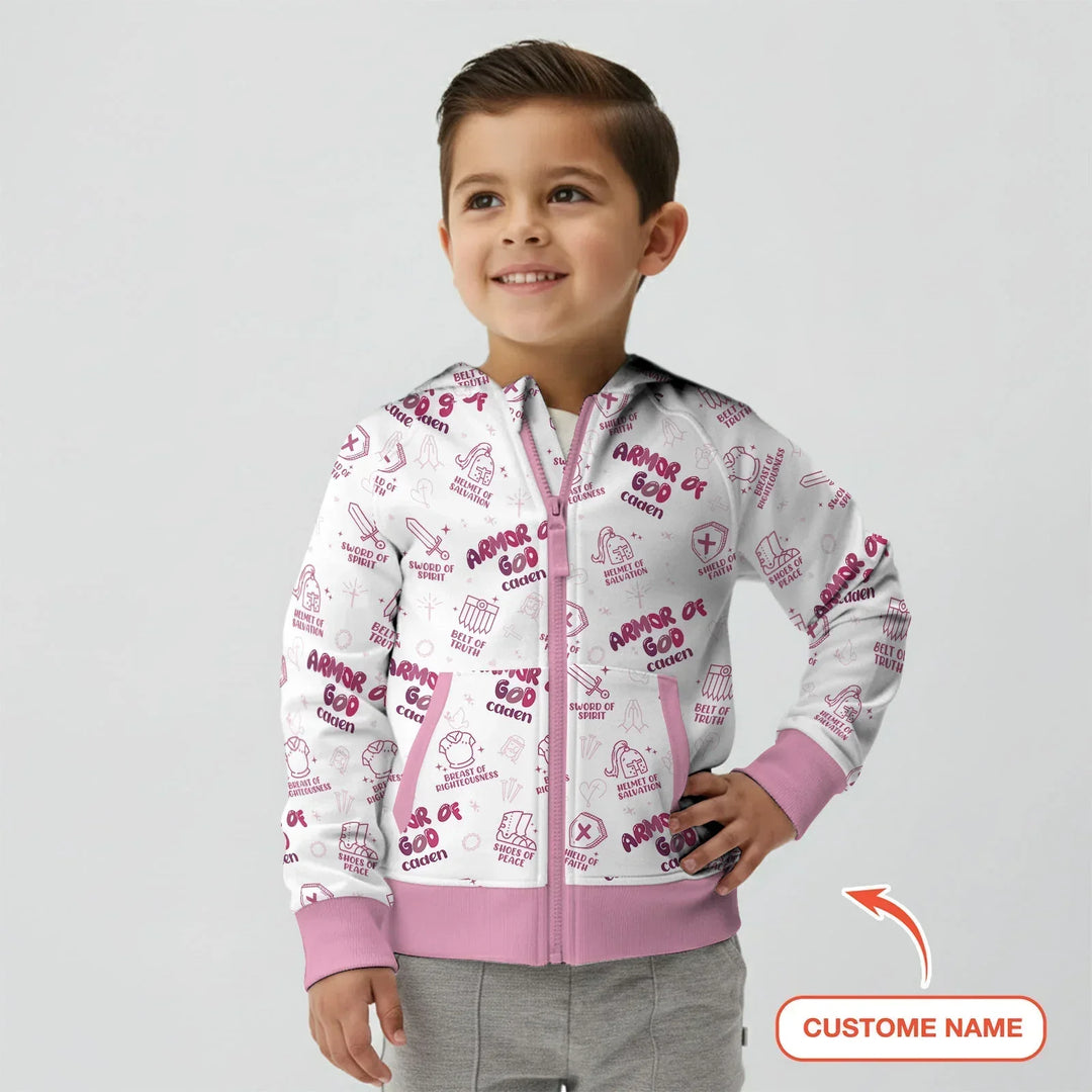 Gottesrüstung Custom Name Bambus-Kapuzenjacke mit Reißverschluss