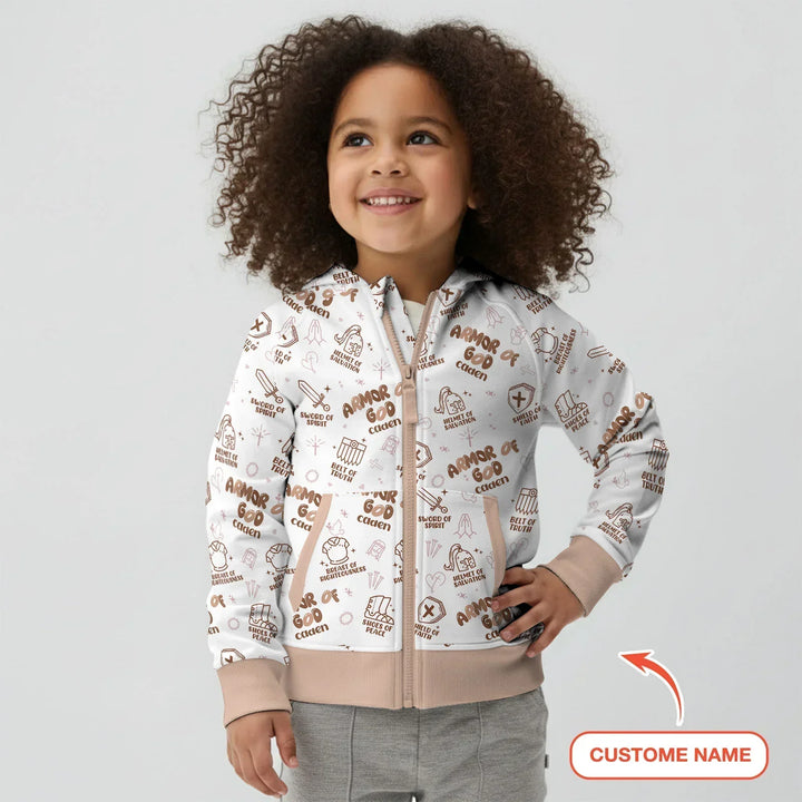 Gottesrüstung Custom Name Bambus-Kapuzenjacke mit Reißverschluss