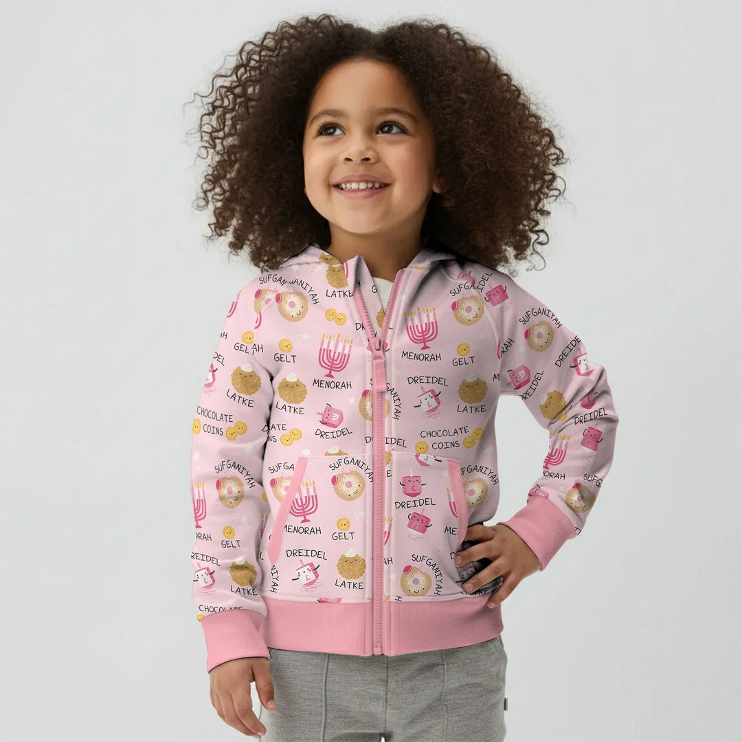 Family Hanukkah Matching Bamboo Zip Hoodie