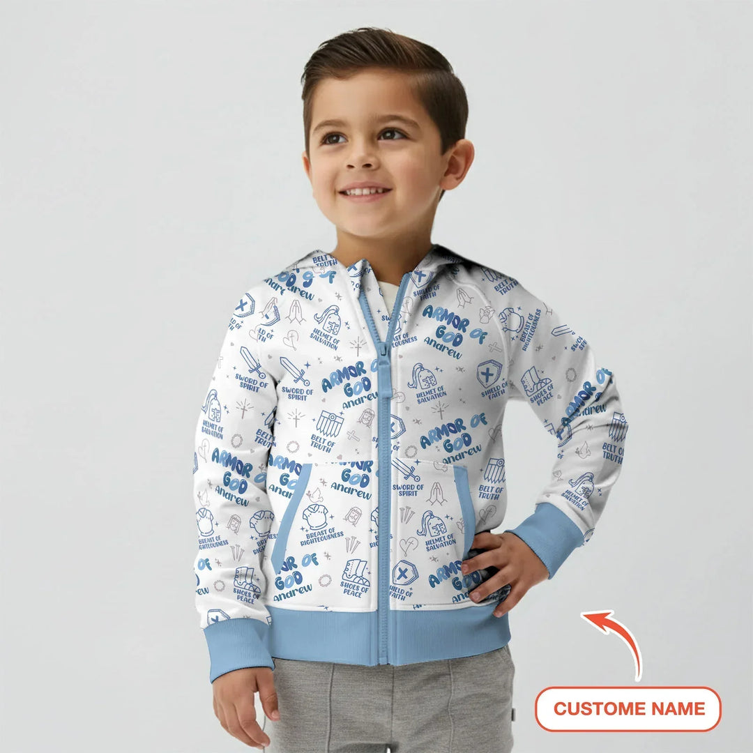 Gottesrüstung Custom Name Bambus-Kapuzenjacke mit Reißverschluss