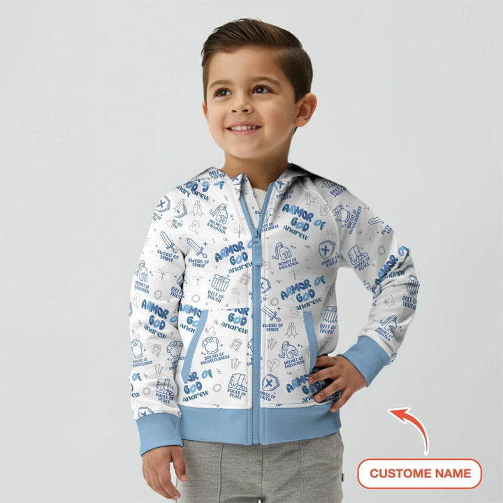 Gottesrüstung Custom Name Bambus-Kapuzenjacke mit Reißverschluss