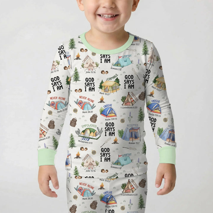 Zweiteiliges Langarm-Pyjama-Set mit Sommerfrüchten