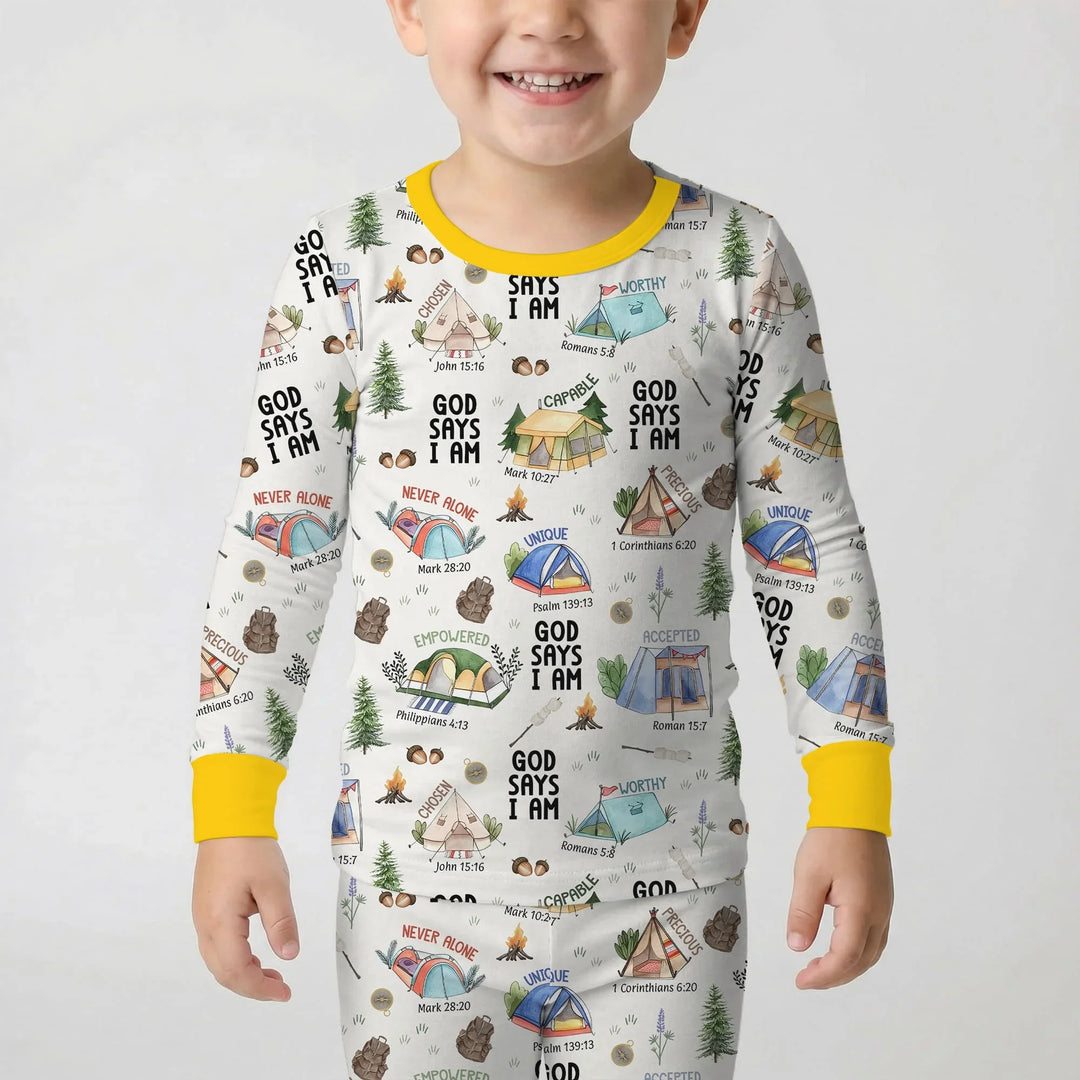 Zweiteiliges Langarm-Pyjama-Set mit Sommerfrüchten