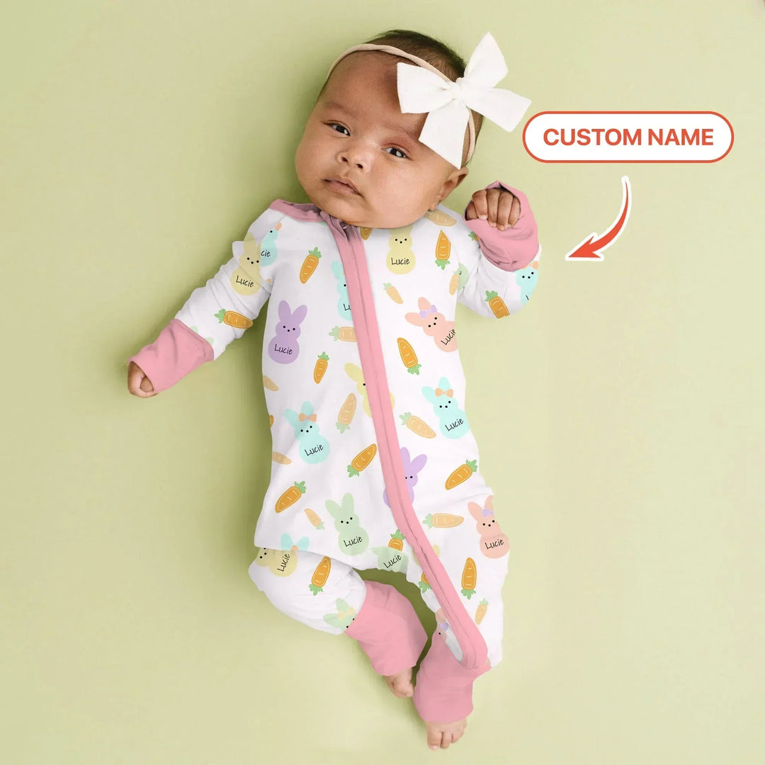 Custom Name Easter Bunny Bamboo Convertible Zippy