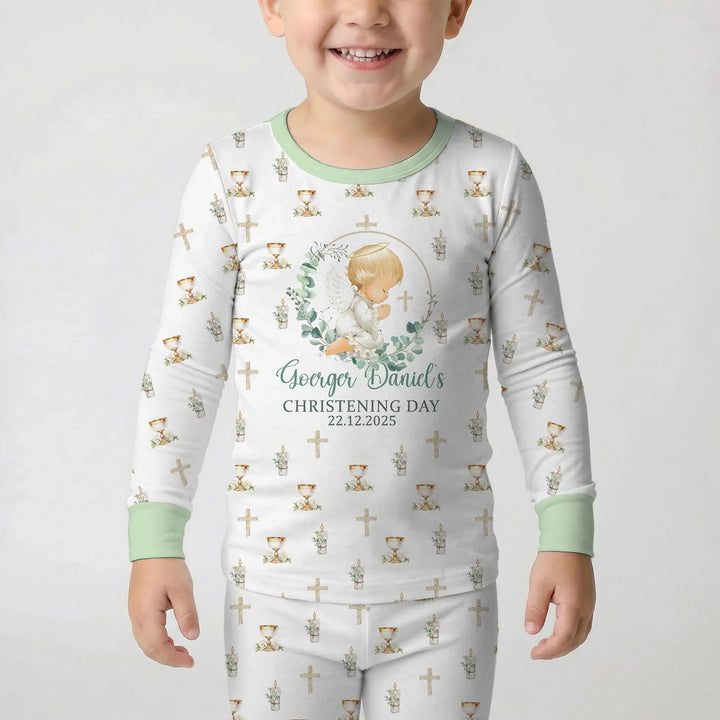 Zweiteiliges Langarm-Pyjama-Set mit Sommerfrüchten