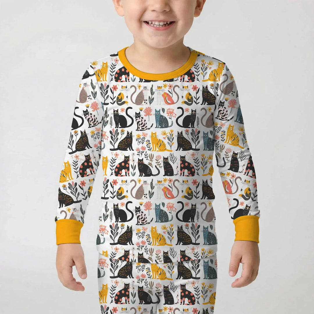 Zweiteiliges Langarm-Pyjama-Set mit Sommerfrüchten