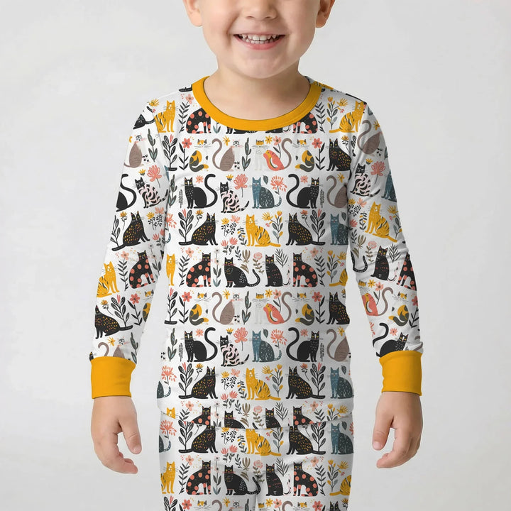 Zweiteiliges Langarm-Pyjama-Set mit Sommerfrüchten