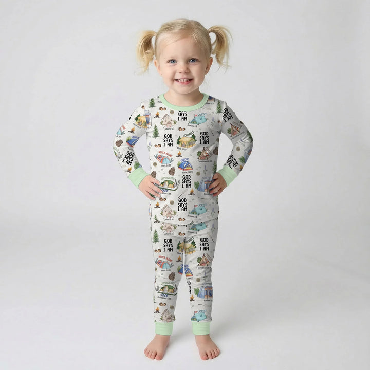 Zweiteiliges Langarm-Pyjama-Set mit Sommerfrüchten