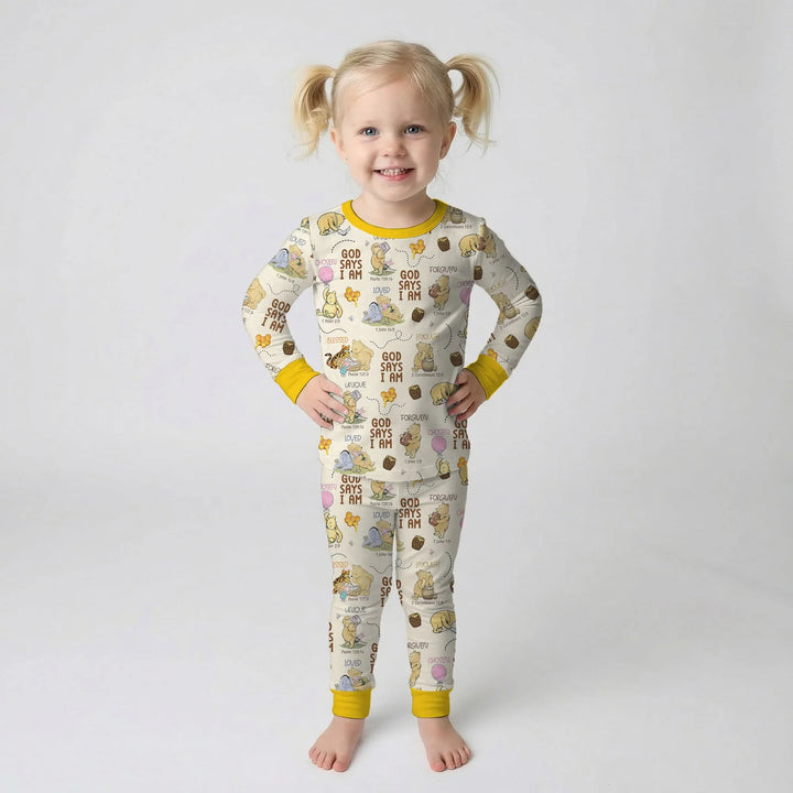 Zweiteiliges Langarm-Pyjama-Set mit Sommerfrüchten