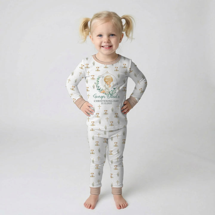 Zweiteiliges Langarm-Pyjama-Set mit Sommerfrüchten