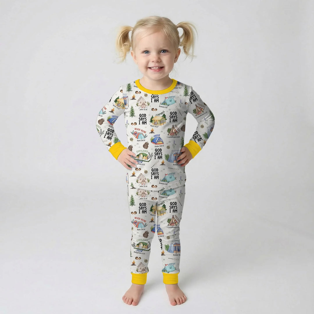 Zweiteiliges Langarm-Pyjama-Set mit Sommerfrüchten