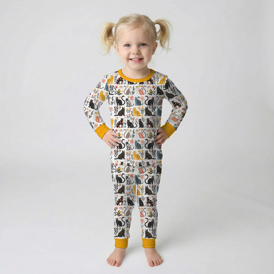Zweiteiliges Langarm-Pyjama-Set mit Sommerfrüchten