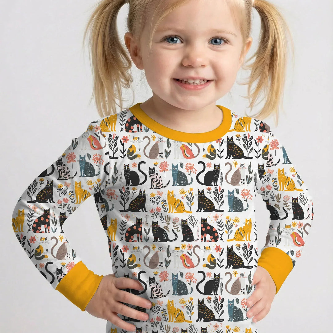 Zweiteiliges Langarm-Pyjama-Set mit Sommerfrüchten
