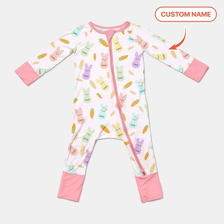 Custom Name Easter Bunny Bamboo Convertible Zippy