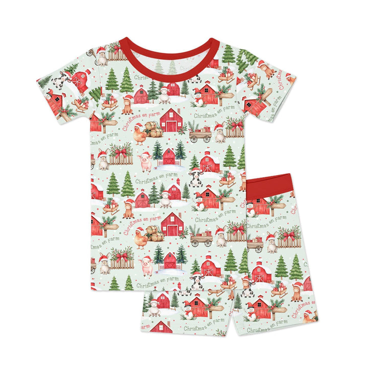 Template Zweiteiliges Pyjama-Set mit kurzen Ärmeln und Shorts